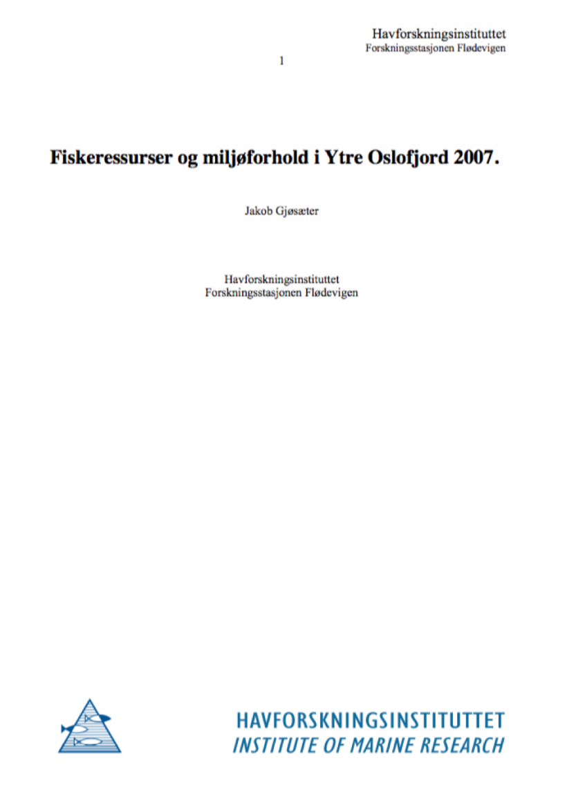 2007_Fiskeressurser og miljøforhold i Ytre Oslofjord